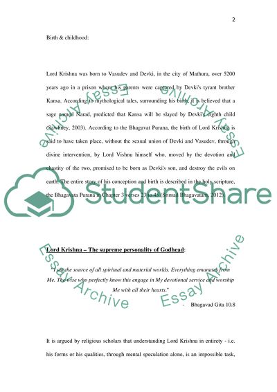 Religion and Theology: Lord Krishna