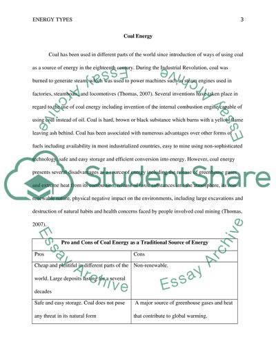 M9 Energy Types Discussion/Traditional Energy Paper