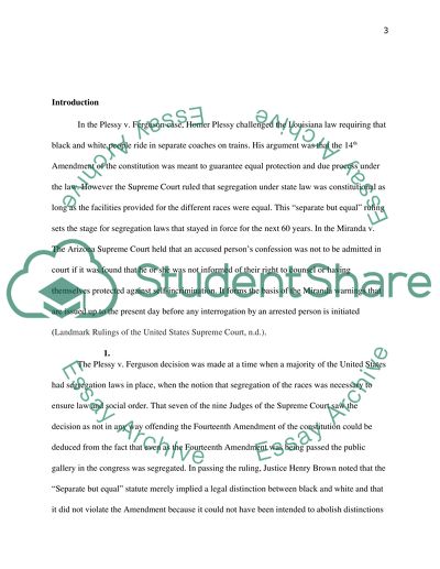 Key Landmark Decisions of the Supreme Court