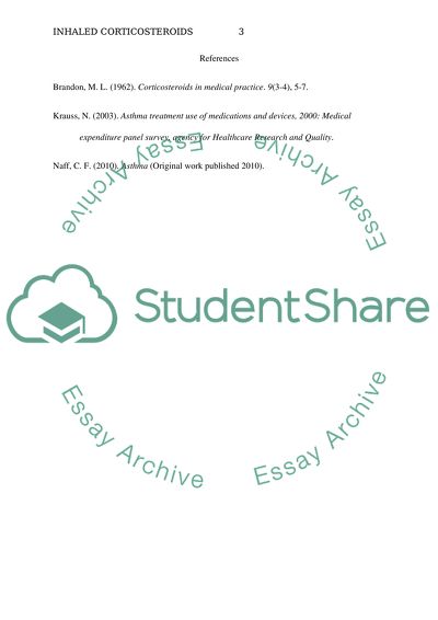Asthma: Use of Inhaled Corticosteroids
