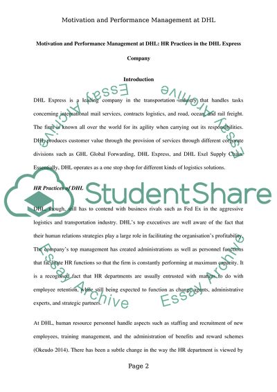 HR Practices in the DHL Express Company