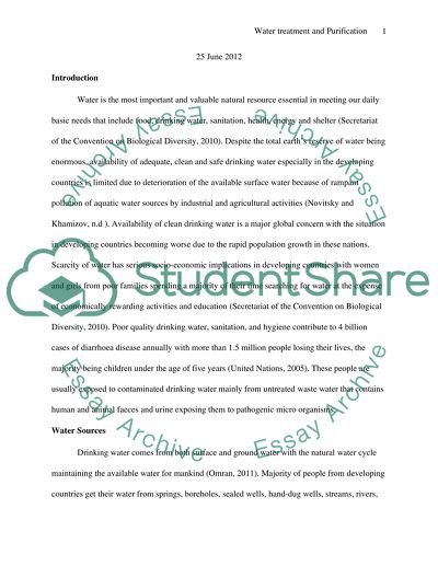 Purification of Drinking Water, Wastewater Treatment in Developing Countrie