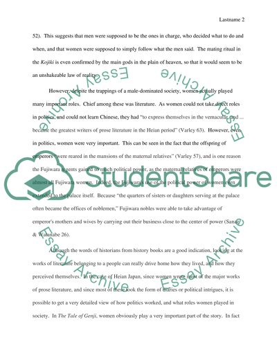 Womens Role in Heian Japan in Tale of Genji