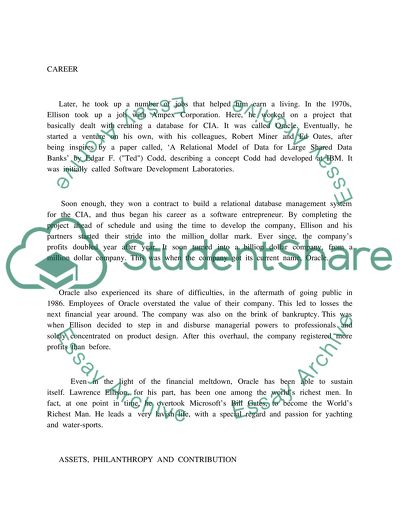 Biographical Details of Lawrence Ellison