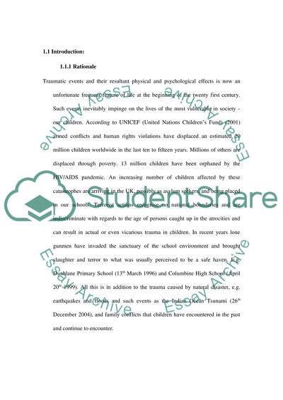 Can education/schooling be a tool in reducing the effects of trauma in children