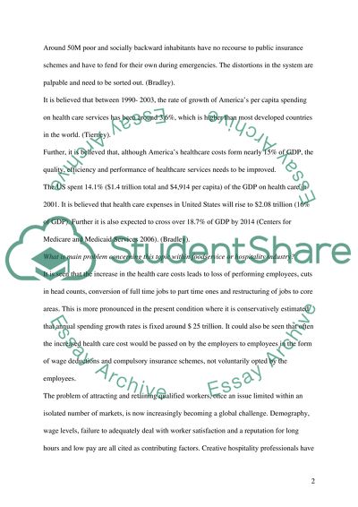 Challenges of increasing health care costs & other benefits amongst employees in the hospitality industry