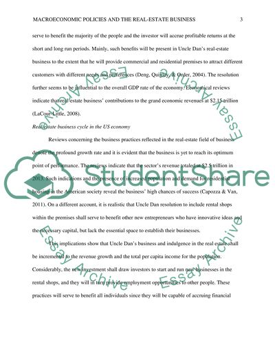 Macroeconomic Policies and Effects on Real-Estate Business