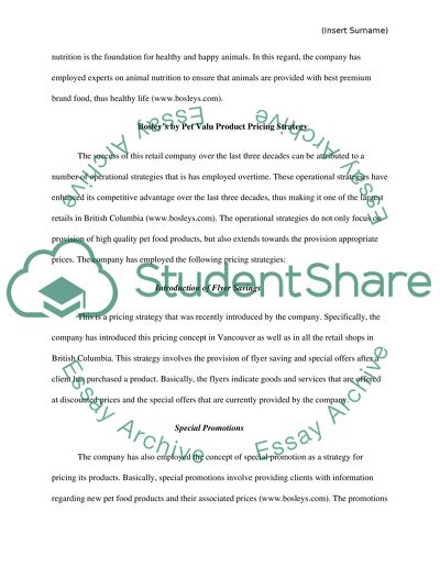 Micro economic analysis-Bosleys by pet value