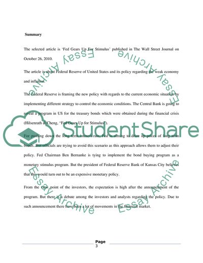 Fed Gears Up For Stimulus - Federal Reserve of United States