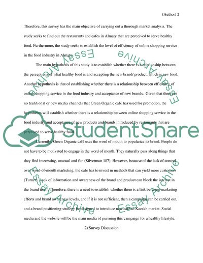 Reporting the Survey on Green Organic Restaurant