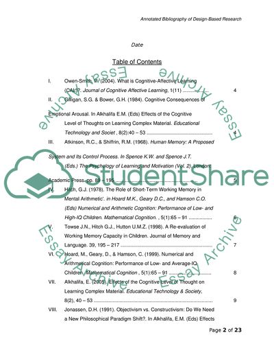 Task:Annotated bibliography of design-based research