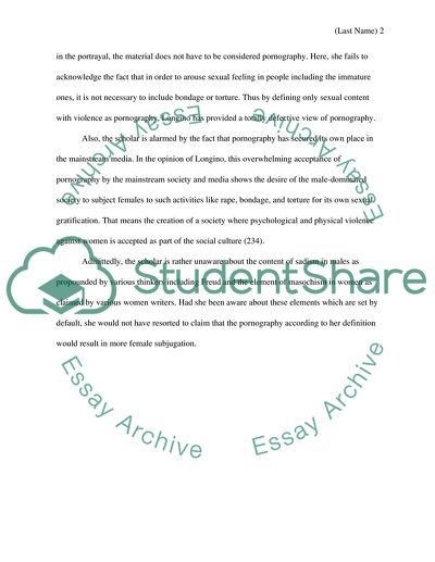 Philosophy - Feminism, Moralism, and pornography