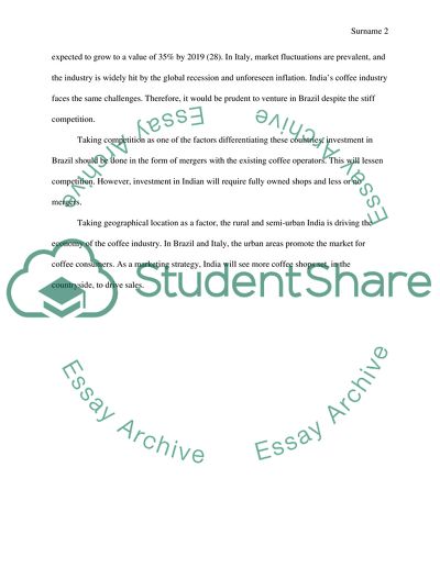 Global Marketing of Coffee Shops