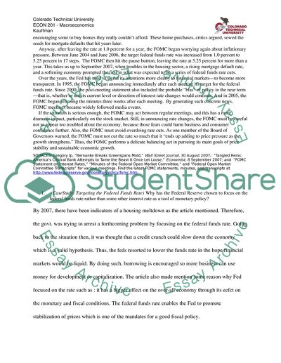 Targeting the Federal Funds Rate