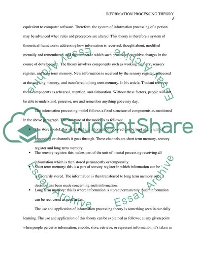 Information Processing Theory