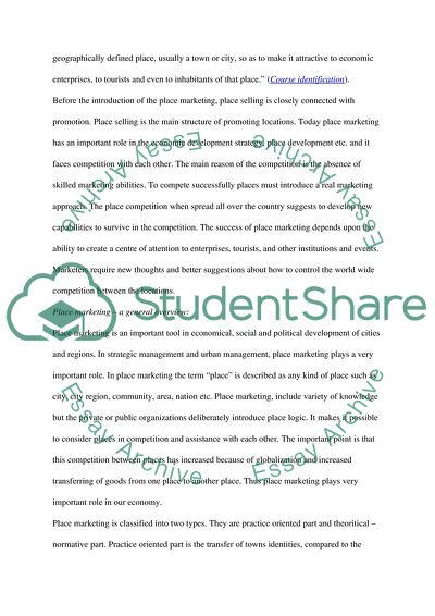 The Concept of Place Marketing