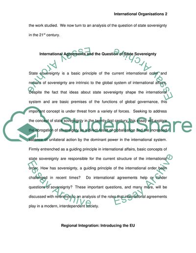 How Do International Organisations Shape Relations among States Today