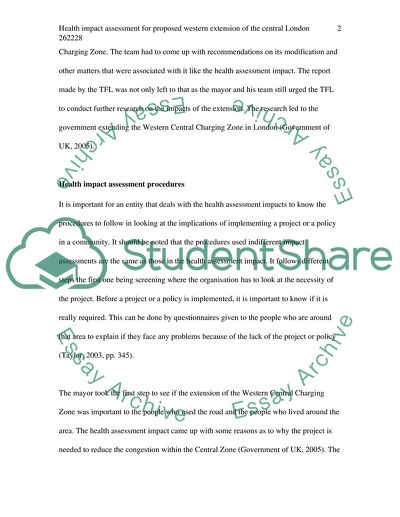 The Impact Procedures on Health