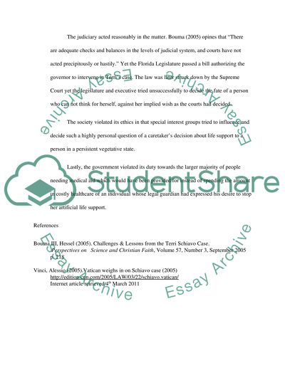 Ethical Principles Violated in Terri Schiavos Case