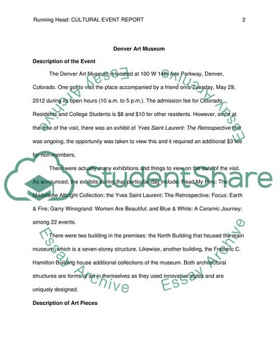 Cultural Event Report