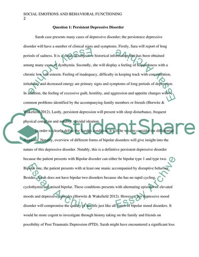 A Case of Persistent Depressive Disorder