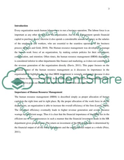 Financial Implication of Human Resource Management