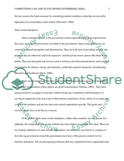 Competition Law and State-Owned Enterprises