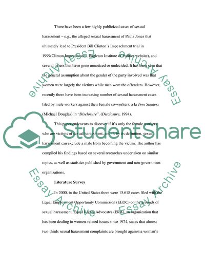 Sexual Harassment and Gender