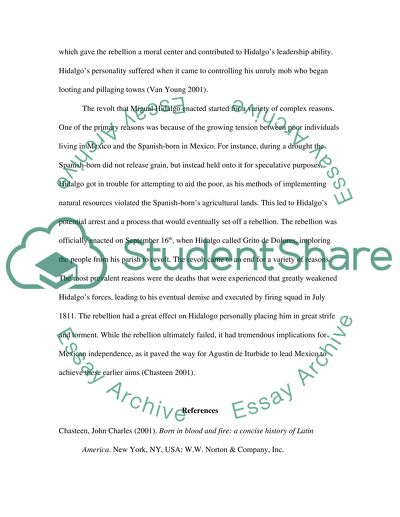 Mexican History -Research paper biography of Miguel Hildago y Costilla
