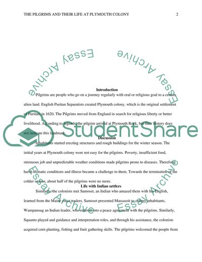 The Pilgrims and Their Life at Plymouth Colony