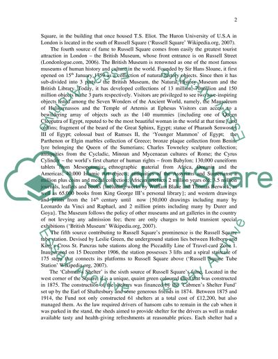 Russell Square as One of Londons Most Prominent Locations