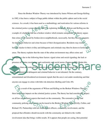 The Impact of the Broken Window Theory and How It Directly Impacts the Criminal Justice System Today