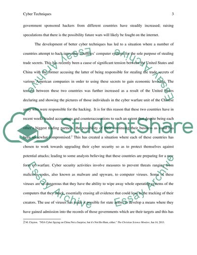 Cyber Techniques and International Tensions