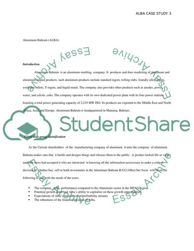 Financial Management of Aluminum Bahrain
