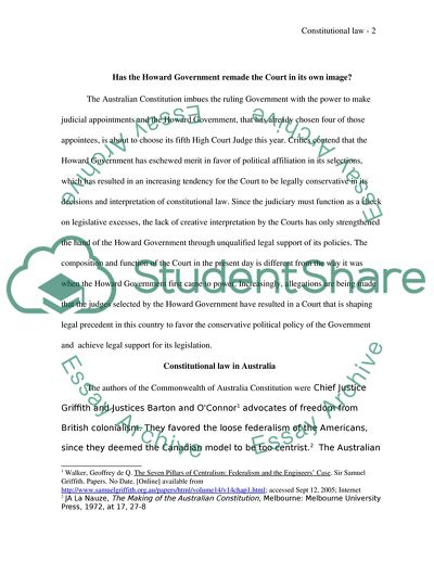 Is the Howard Government Remaking the Court in Its Own Image