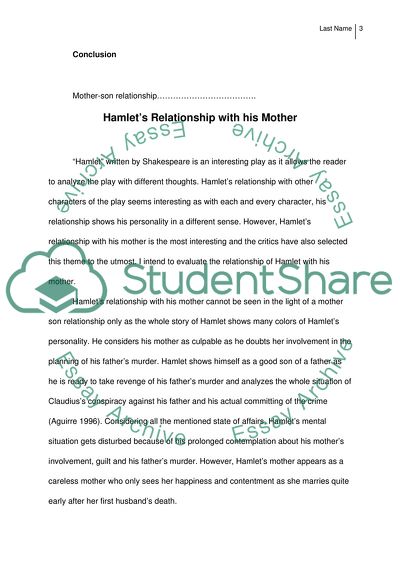 Hamlets Relationship with His Mother