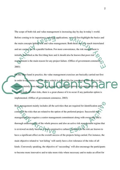 Value and Risk Management