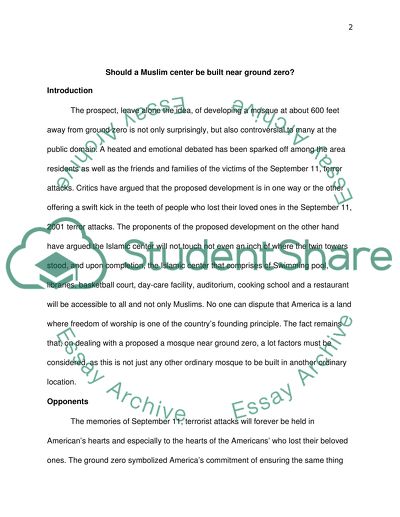 Should a Muslim center be built near ground zero