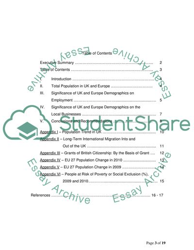 Changing Demographics in the UK and Europe