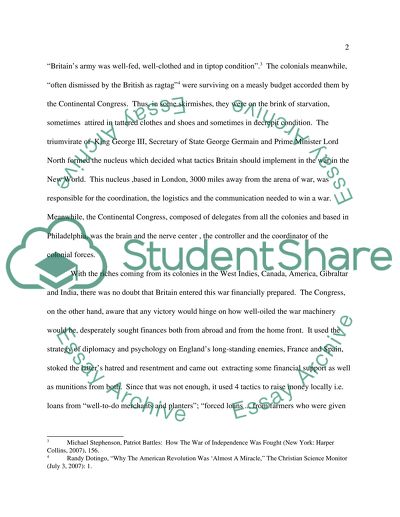 The American War of Independence