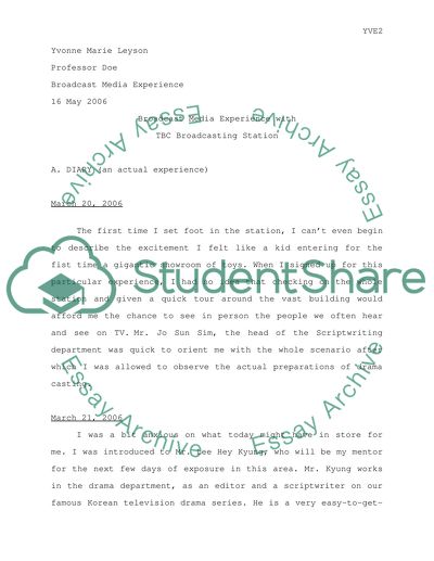 Broadcast Media Experience with TBC Broadcasting Station Yvonne