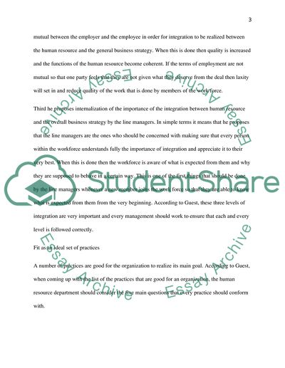 David Guests HRM Approaches