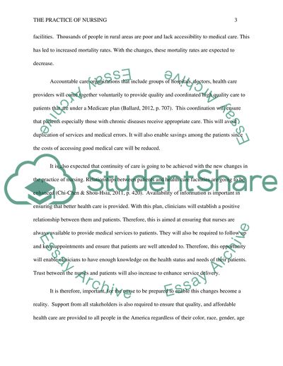 How the practice of nursing is expected to grow and shift