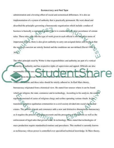 Bureaucracy and Red Tape