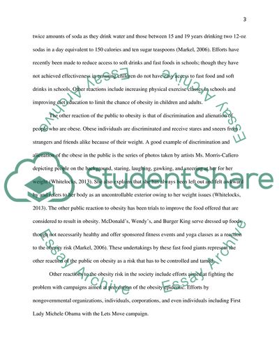 An Understanding of Obesity as a Societal Risk