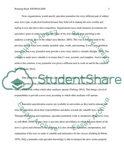 Specialist Journalism in the Digital Age