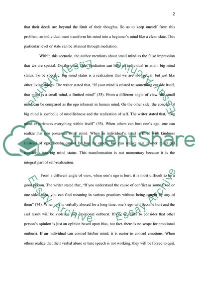 Analysis of Zen Mind, Beginners Mind by Shunryu Suzuki