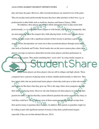 Analyzing Market Segment Opportunities