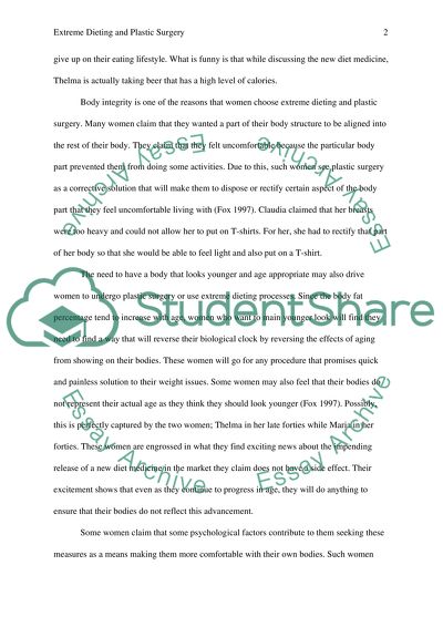 Extreme Dieting and Plastic Surgery