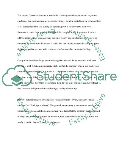 Classic Airlines and Marketing